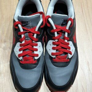 Size 10 Mens - Nike ID Air Max 1 90 Custom Red White Grey Black EXCELLENT